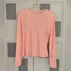 🖤BOGO - Women's Long Sleeve Sheer Pink Top